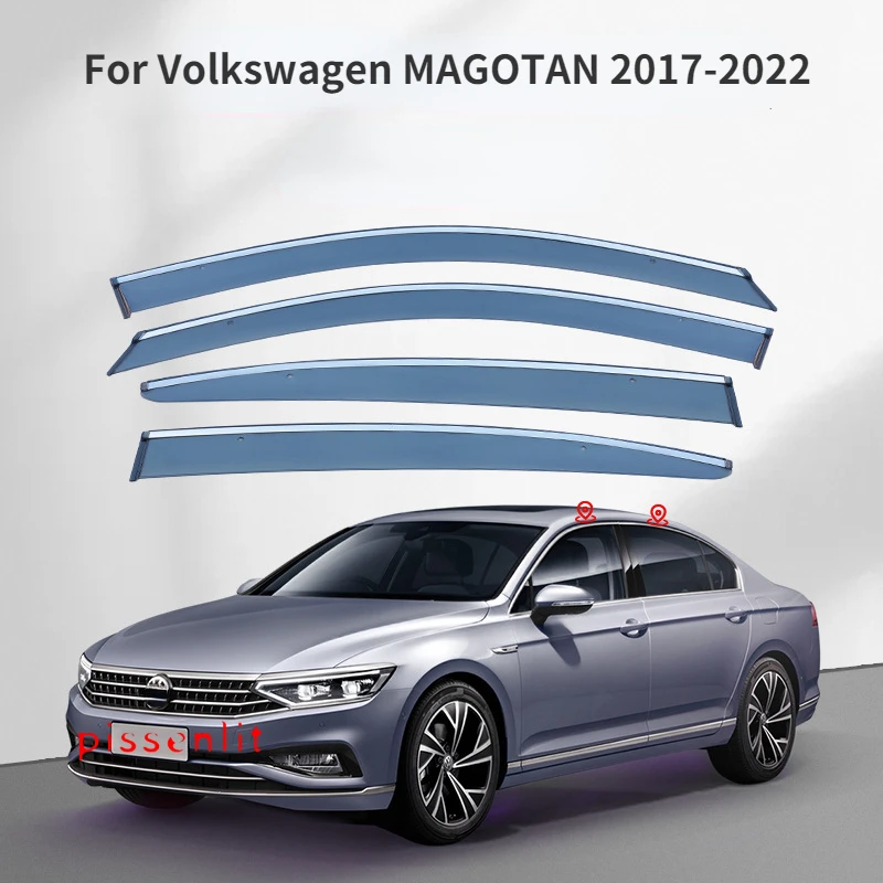

Window Visor for Volkswagen MAGOTAN 2007-2022 Accessories Wind Rain Guard Roof Sun Rain Shade Vent Visor Spoiler Wing Shelters