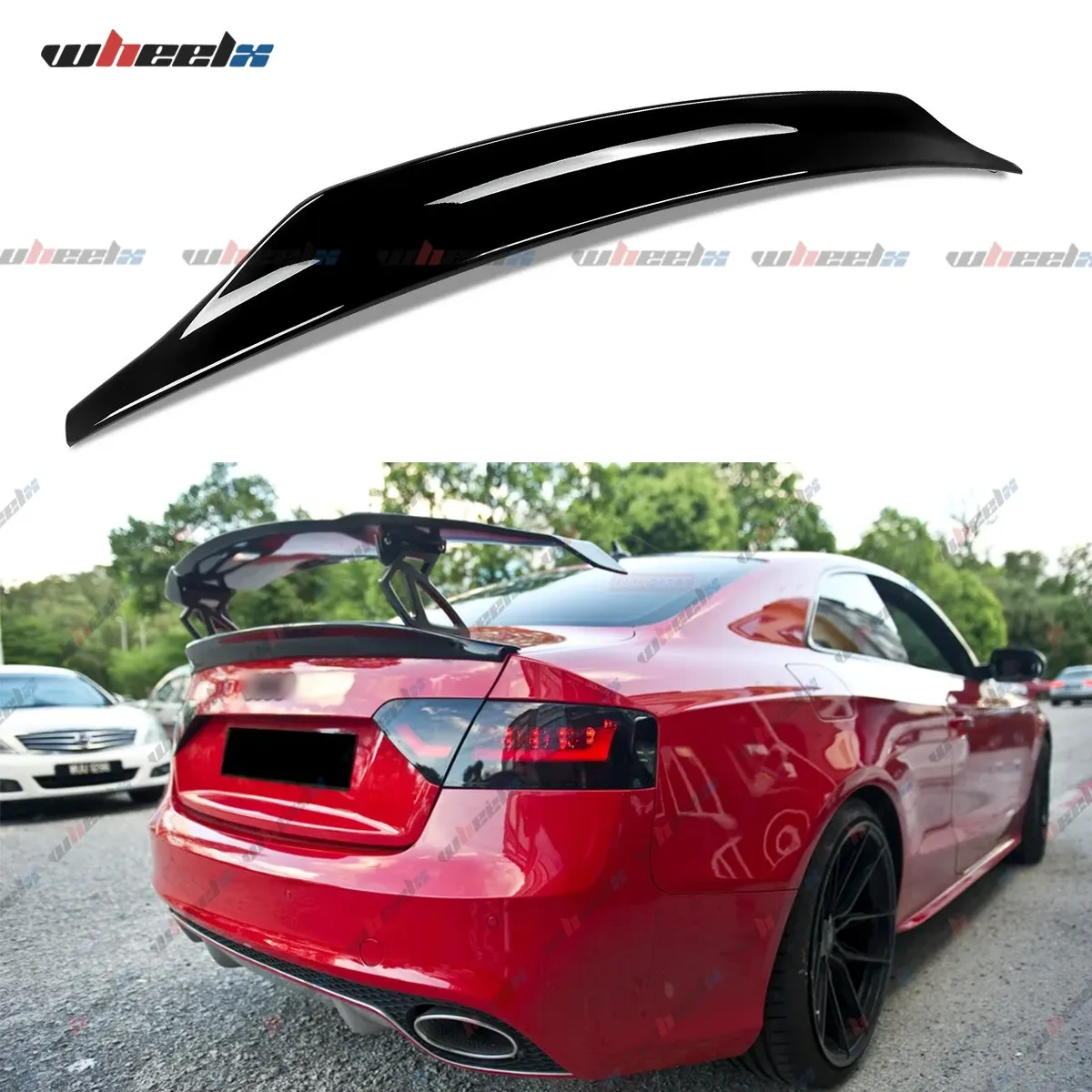 REAR SPOILER WING LIP FOR AUDI A5 B8 COUPE 2 DOOR DUCKTAIL STYLE GLOSS BLACK 2007-2015