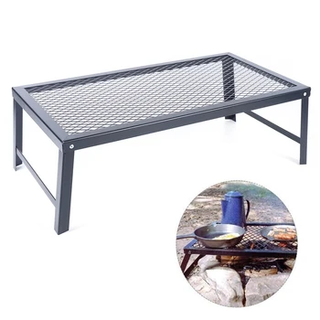 Camp Grill Fire Pit Grate, Campfire Cooking, Portable Stand BBQ Rack, Griddle Plate 1