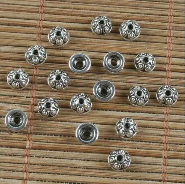 

100pcs 5mm Tibetan silver small pattern bead caps h0268