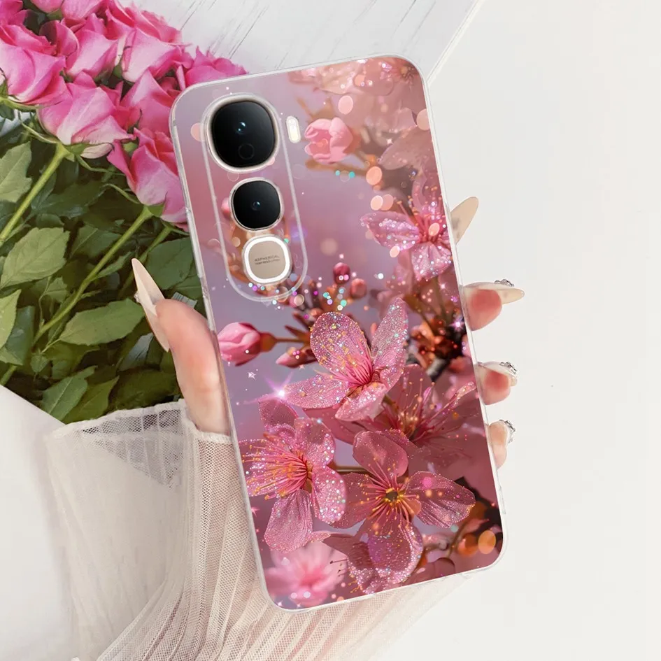Transparent Silicone Slim Phone Case with Fashionable Floral Design