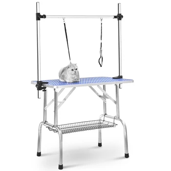 36"/46" Professional Dog Pet Grooming Table Adjustable Heavy Duty Portable w/Arm & Noose & Mesh Tray 2