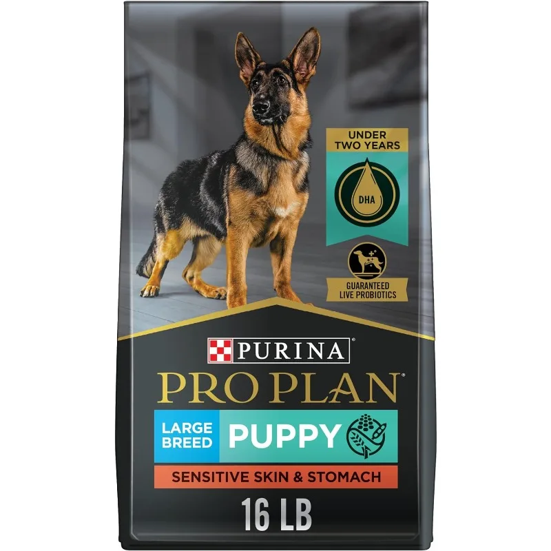 

Purina Pro Plan Sensitive Skin and Stomach Large Breed Puppy Food with Probiotics, Salmon & Rice Formula - 16 lb. Bag