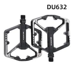 Durable Nonslip Alloy Platform Pedals for Mountain and Road Cycling (DU632 Black Pedal)