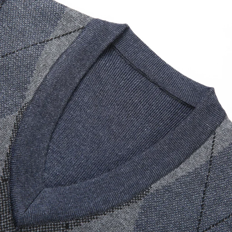 Men Sweater Vests Mens Knitted Vest Men's Thickened Casual Sweater Tank Top Autumn and Winter Warm Men's Vest
