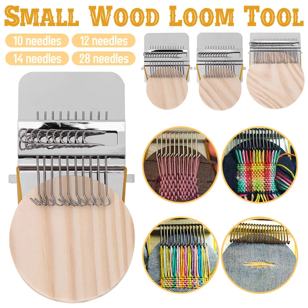 Weaving Darning Mini Loom Machine Wooden Loom Knitting Machine Home Fun Repair Holes Manual DIY Weaving Art Darning Tools