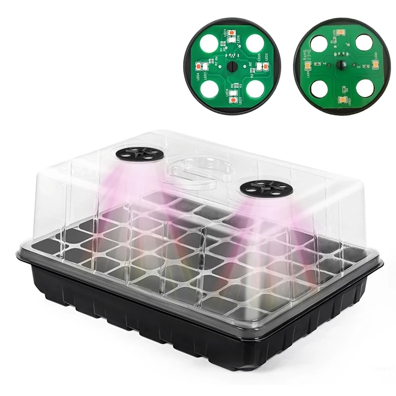 LED Lamp Beads for Seedling Cultivation hydroponic germination tray 4/8Light Plant Growth Assistance Enhancement Lamp Seed Starter Tray Accessories