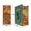 NEW DIY Wooden Book Nook Shelf Insert Kits Sherlockk Holmess Detective Agency Bookends Miniature Building Kits Bookshelf Gifts 5