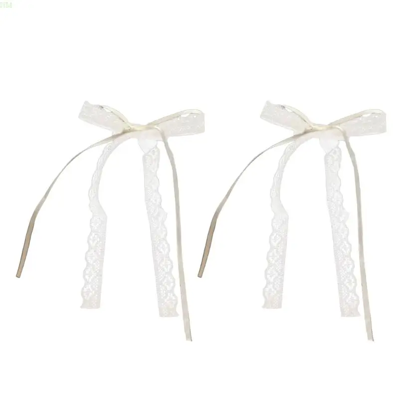 

Long Ribbon Lace Bowknot Hair Clip InsStyle Hairpin Girl Hair Barrettes Hair Bows Female PonytailHolder Hair Ornaments NM