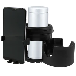 Universal Stroller Cup and Phone Holder with 360° Rotation - Double Slot Organizer (Cup Holder)