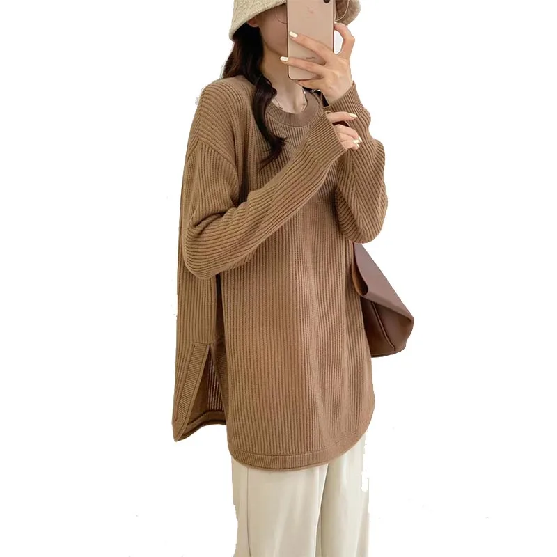 New Autumn and Winter Pregnant Sweater Woman Clothes Set Plus Size Irregular Sweater Plus Size Fashion Maternity Pants Suit