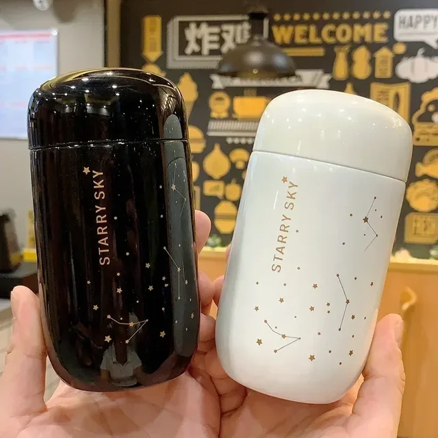 Thermos Bottle Starry Sky Mini Small Capacity Leakproof Coffee Mug Stainless Steel Vacuum Flask 200ML Water Bottle Coffee Cup 3