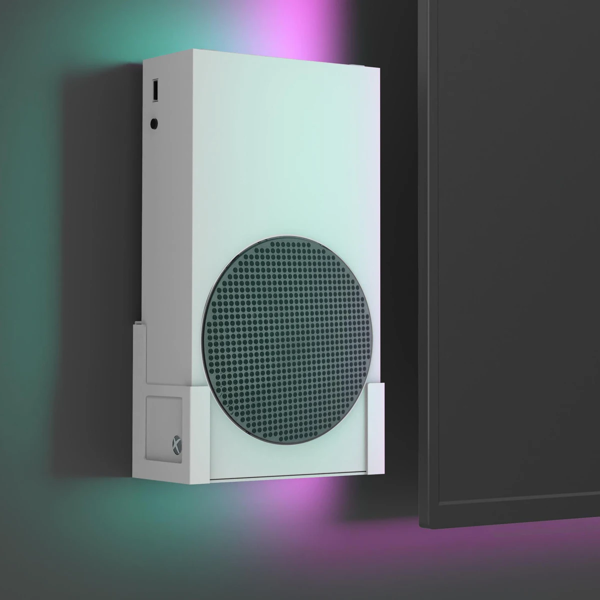 Monzlteck-suporte de Parede para Xbox Series s Todo em Metal Pendurado na Parede com Botão Power Esquerdo e Direito Suporte de Parede para Xss - Image 2
