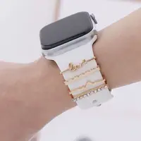 Diamond Love Ornament For Apple Watch Band cinturino da polso in metallo Charms anello decorativo cinturino in Silicone creativo per cinturino iwatch