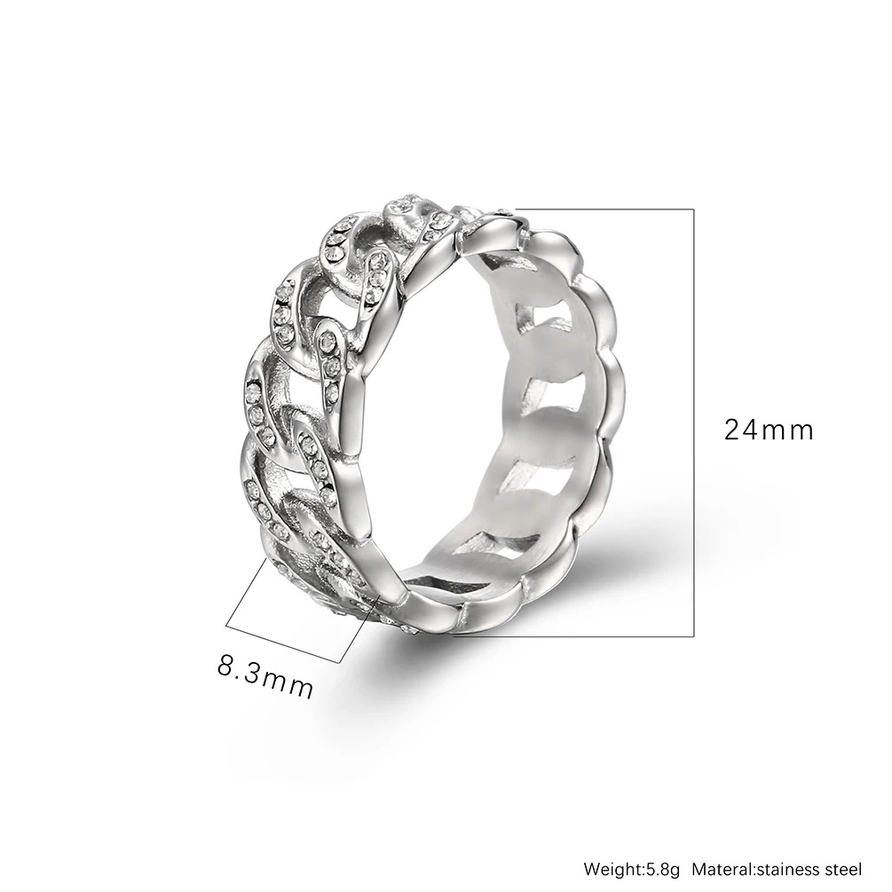 Men's Silver Chain Ring 9