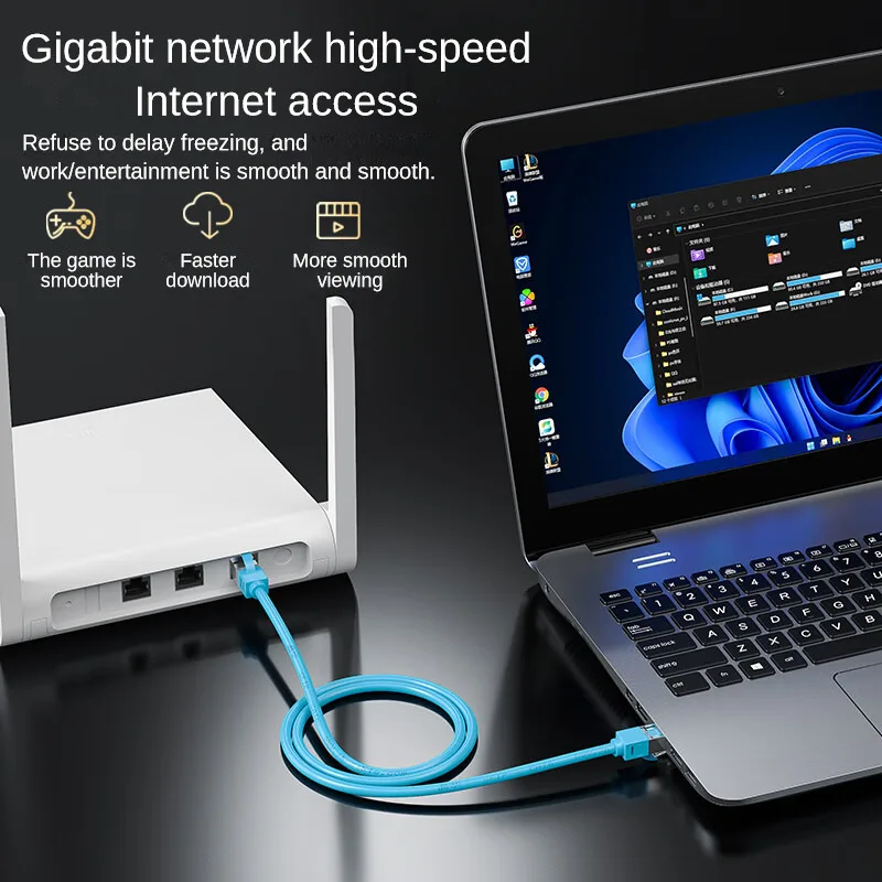 Cat6 기가비트 이더넷 케이블, 고속 RJ45 LAN 케이블, 게임, 스트리밍 및 사무용 차폐 케이블