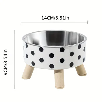 1pcsElevated stainless steel cat bowl with neck protection design - anti slip, anti pointed feeding tray for cats, cat food bowl 3
