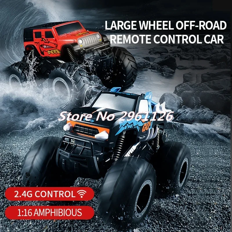 Water&Land Amphibious Off Road Climbing Radio Control Car 2.4G 4WD Seal Waterproof Design 360 ° Stunt Rotate Rubber Tires RC Car 4