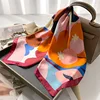 70*70cm Silk Square Scarf Women Soft Flower Print Hairband Foulard Neckerchief Hijab Tie Bag Ribbon Headband Fashion Decoration 6