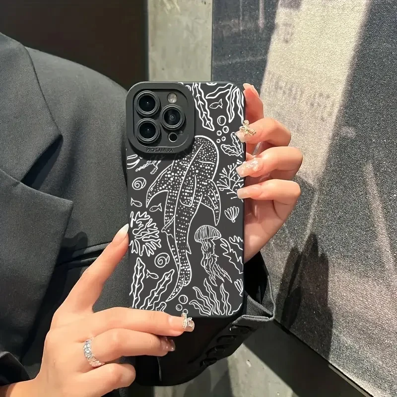 Black Eyed Shark Soft Matte Shockproof Phone Case