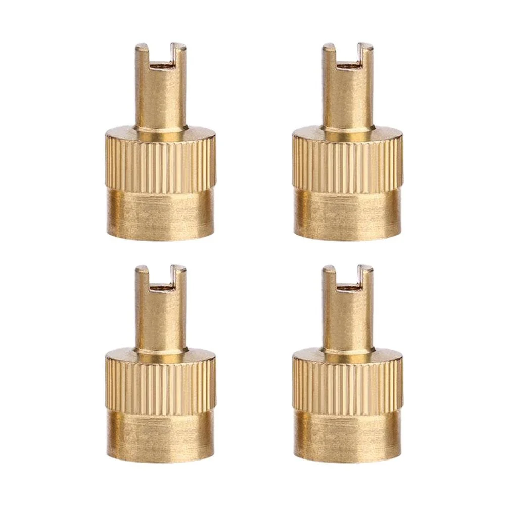 Motorcycle and Car Copper Valve Stem Caps with Core Removal Tool