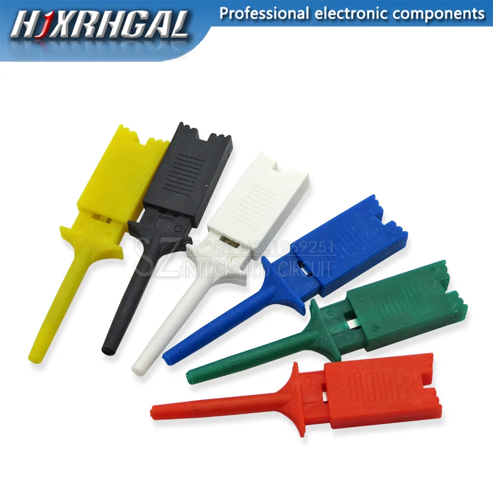 10Pcs Test Hooks Clips For Logic Analyzers Logic Test Clip Red Black Yellow Green Blue White Flattening Flat Hook Connection