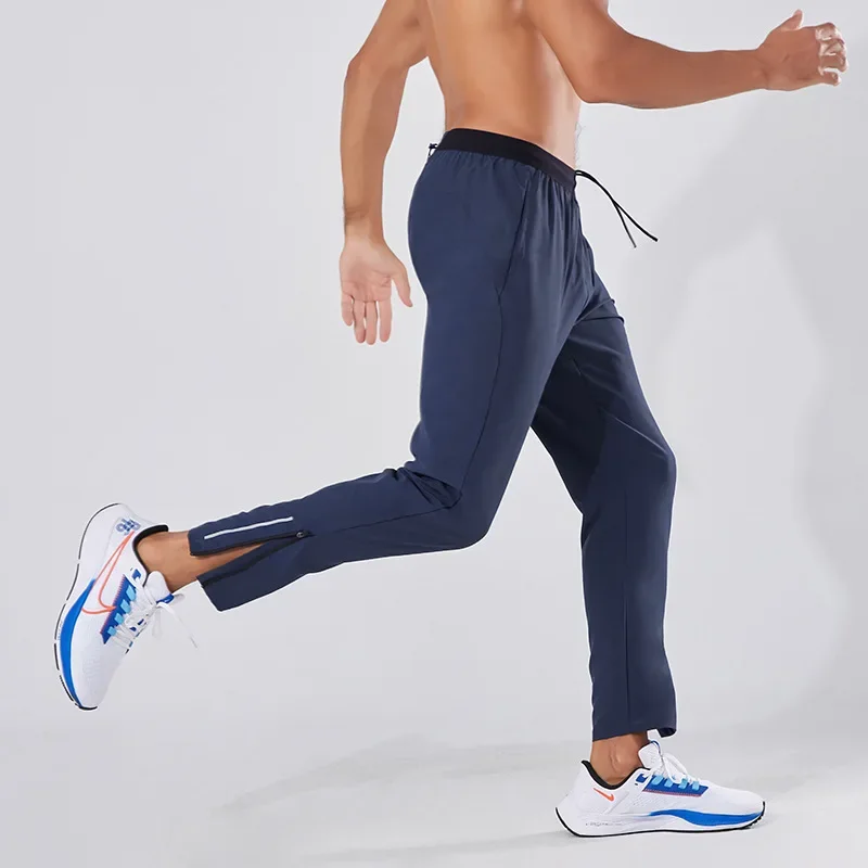 Running Pants Men Sweatpants Sports Joggers Loose Fitness Quick Dry Gym Sportswear Training Tracksuit With Waist Belt Bag Pocket 2