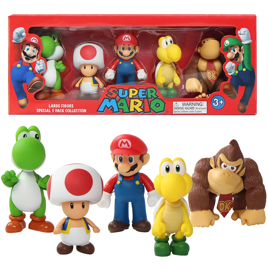 Nintendo - Super Mario - Super Mario: Set de 5 figuras variadas de 6,5 cm ㅤ, Misc Action Figures