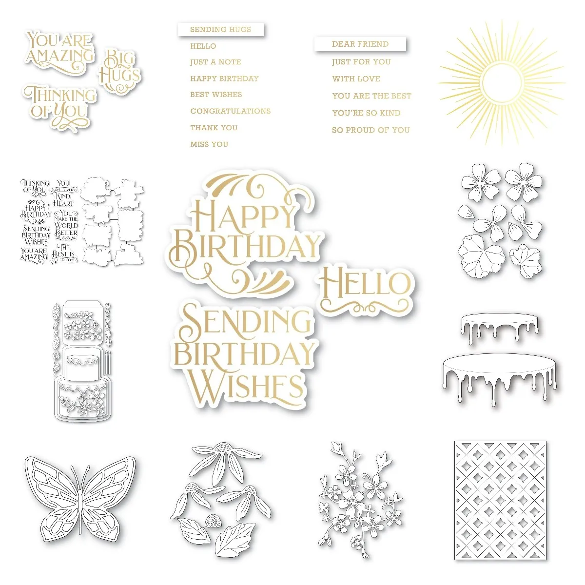 Happy Birthday Hot Foil Stamp Plates Hot Foil Embossing Hot Foil Plates Dies 2021 Cutting