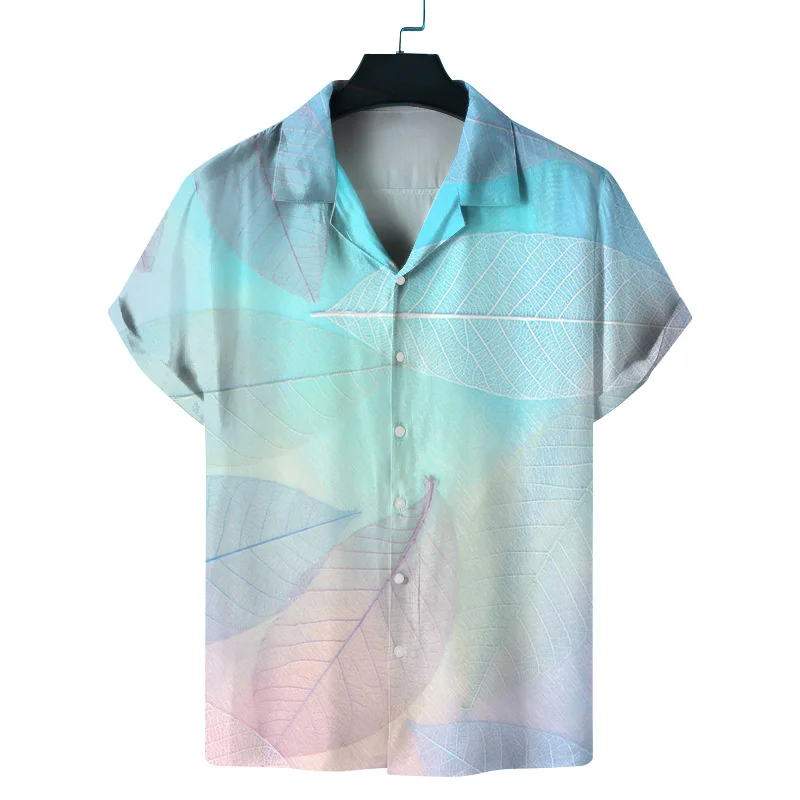 Fashion Music Graphic Hawaiian Shirt For Men Women Flower Leaf 3D Printed Blouse Casual Short Sleeve Lapel Tops Aloha Shirts