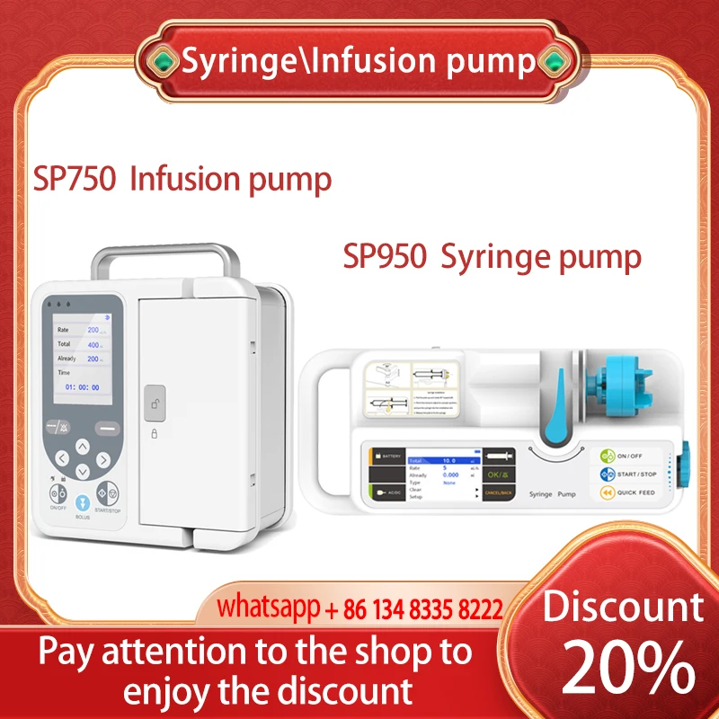 CONTEC Human or Veterinary Use Syringe Pump Infusion pump SP750 / SP950 LCD real-time Alarm Rechargable battery