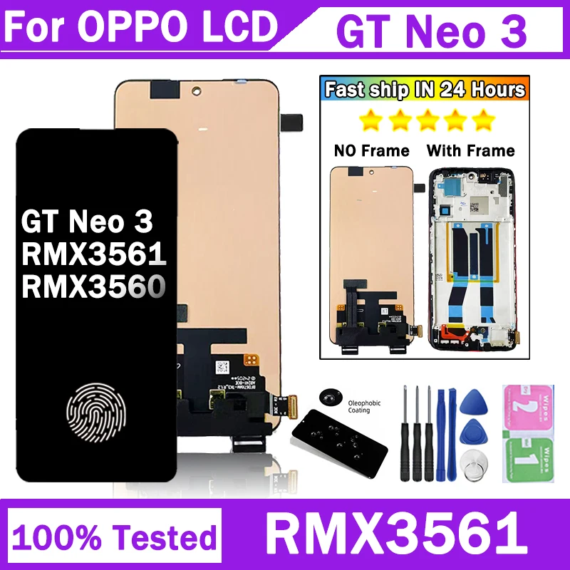 Pantalla AMOLED GT Neo3 de 6,7 pulgadas para OPPO Realme GT Neo 3 ...