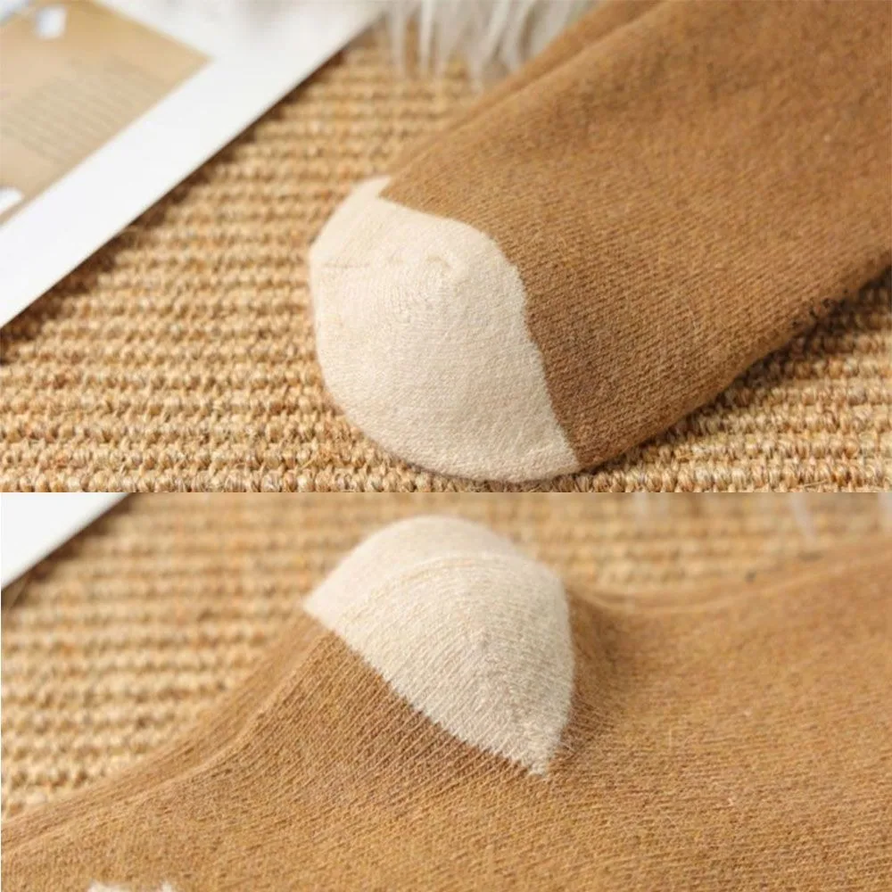 1 Paar modische dicke Wollsocken, warme, weiche Kamelsocken, lässige Handtuchsocken für Herren/Damen – Detail 2