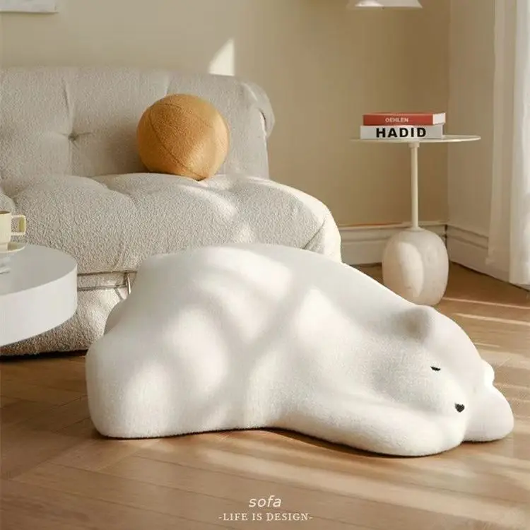 잠자는 곰 북유럽 레이지 소파 동물 좌석 크리에이티브 북극곰 어린이 의자, 연예인 누워 곰 등받이 베개 거실