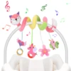 Car Seat Toys Infant Baby Pink Fox Spiral Activity Plush Hanging Rattle Toys   Stroller Sensory Toy For Newborn Gift 1