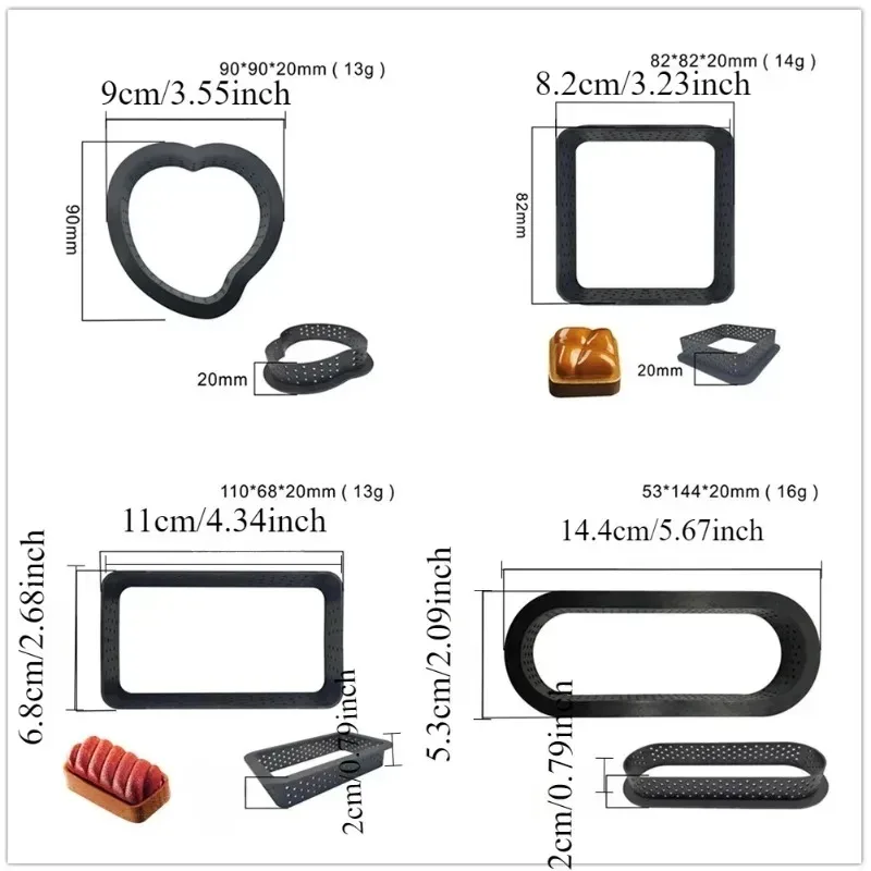 Premium Plastic Perforated Tart and Cake Ring Mold for DIY Baking Egg Tarts Mousse Desserts and Pastry Decorating Essential Tool