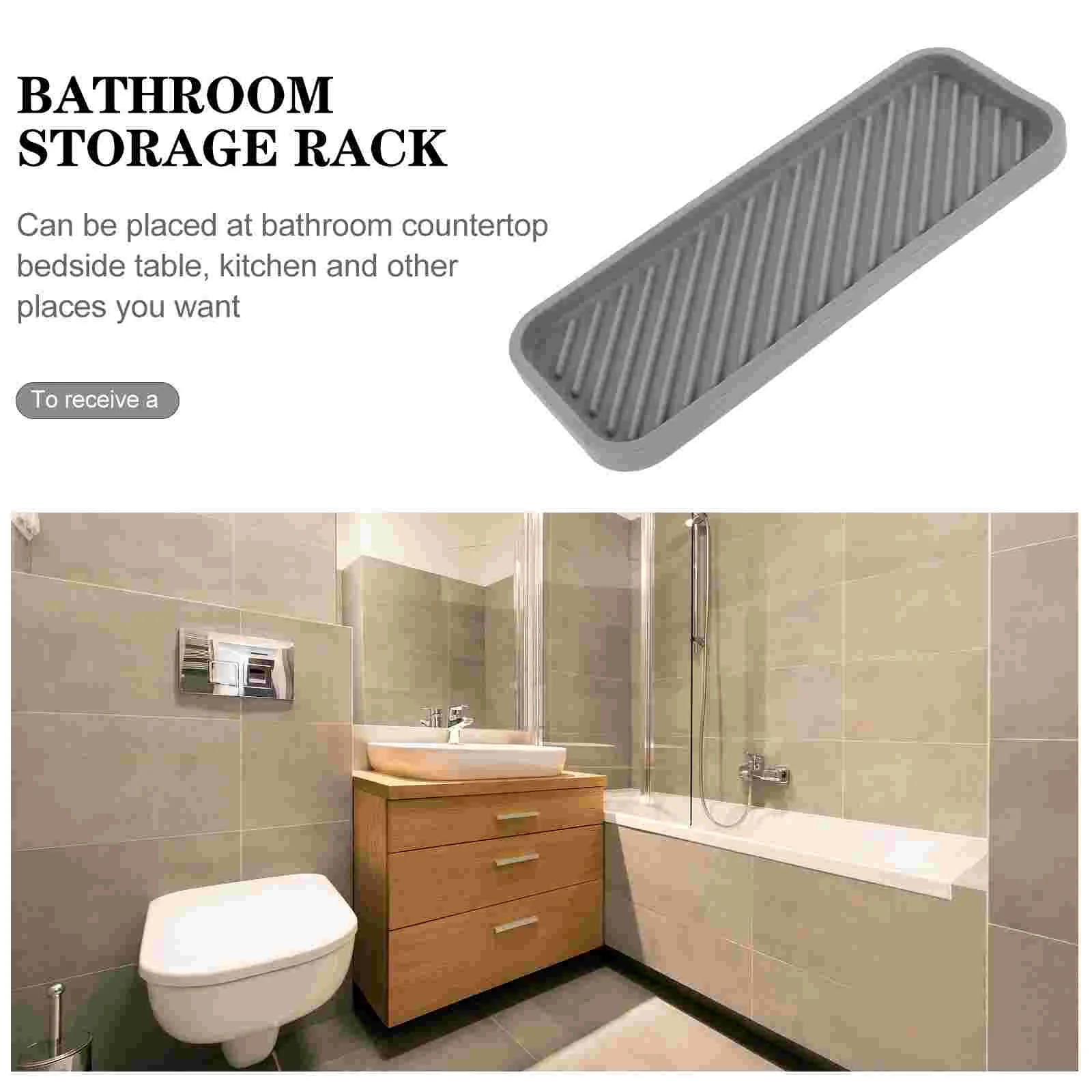 Silicone Pad Draining Tray Flatware Soap Dispenser Holder Silica Gel Makeup Sponge Dish Drying Mat 5