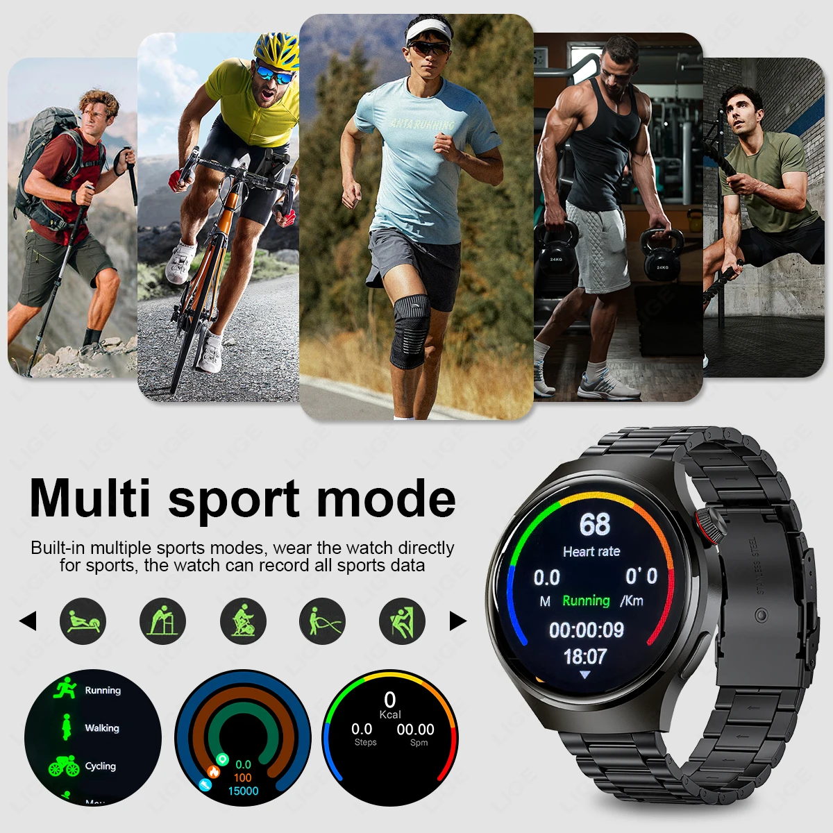 LIGE For WATCH 4 Pro New Men's Smart Watch HD Display Health Tracking Bluetooth Calling Voice Assistant Sports Smartwatch Women