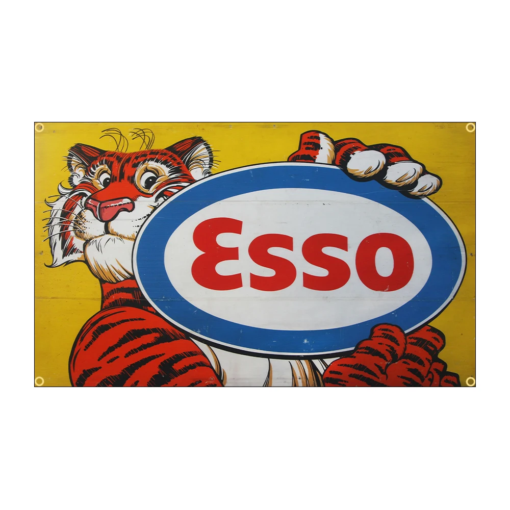 Vintage Essos Motor Oil Polyester Flag - Indoor/Outdoor Decorative Banner