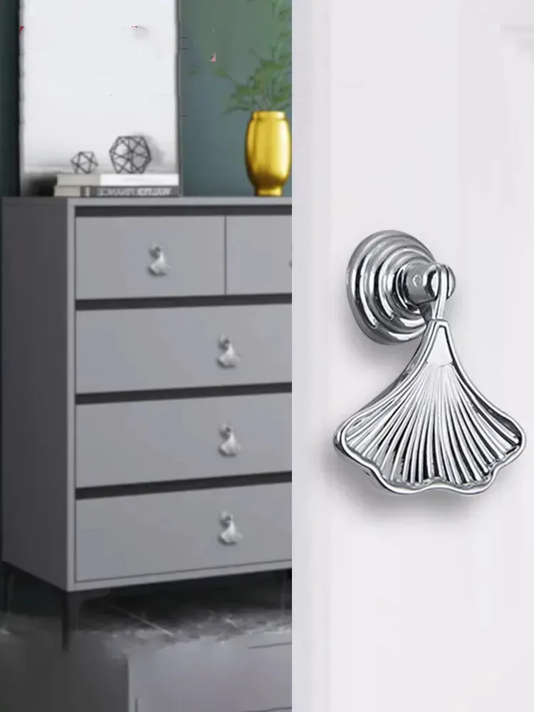 

Modern Simple Fashion Ginkgo D=Biloba Leaf Chest Of Drawers Shoe Cabiner Knob Stain Brass Silver Antique Nickel Cupboard Handle