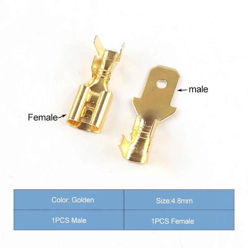 2.8mm 4.8mm 6.3mm plug spring female spade cold crimping terminal connector car speaker wire connector set 100-piece