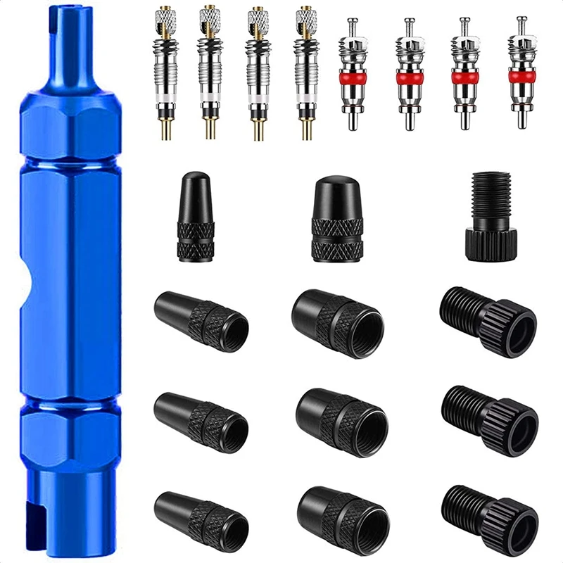 

Valve Core Remover Tool Kit, Bike And Car Valve Core Tool, Presta And Schrader Valve Core, Bike Valve Adapter