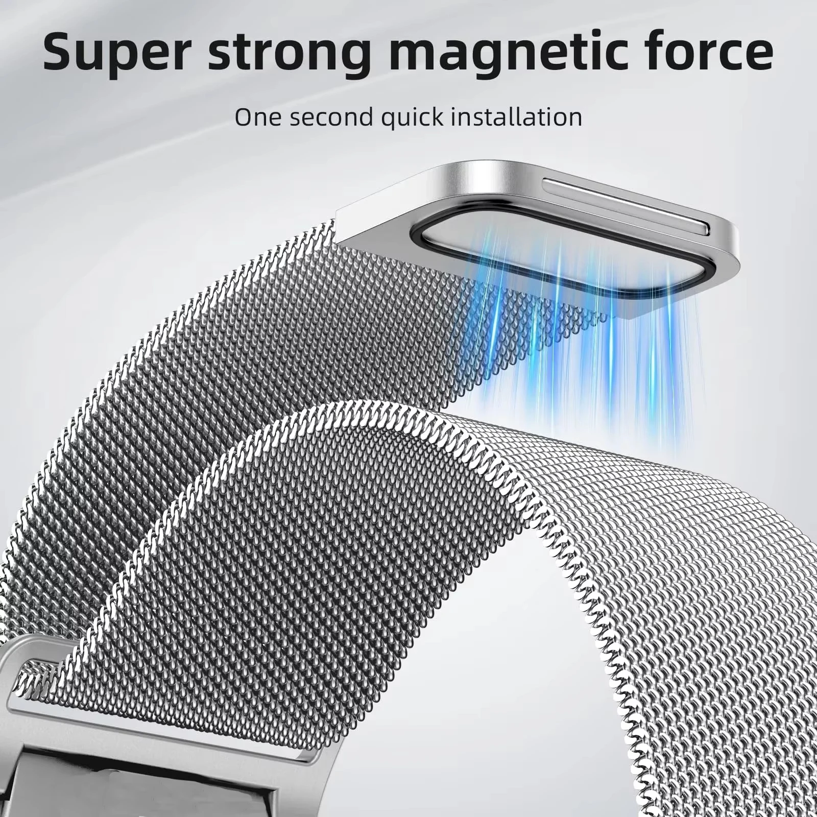 Elegant 20mm Stainless Steel Milanese Watch Strap - Magnetic Closure Bracelet