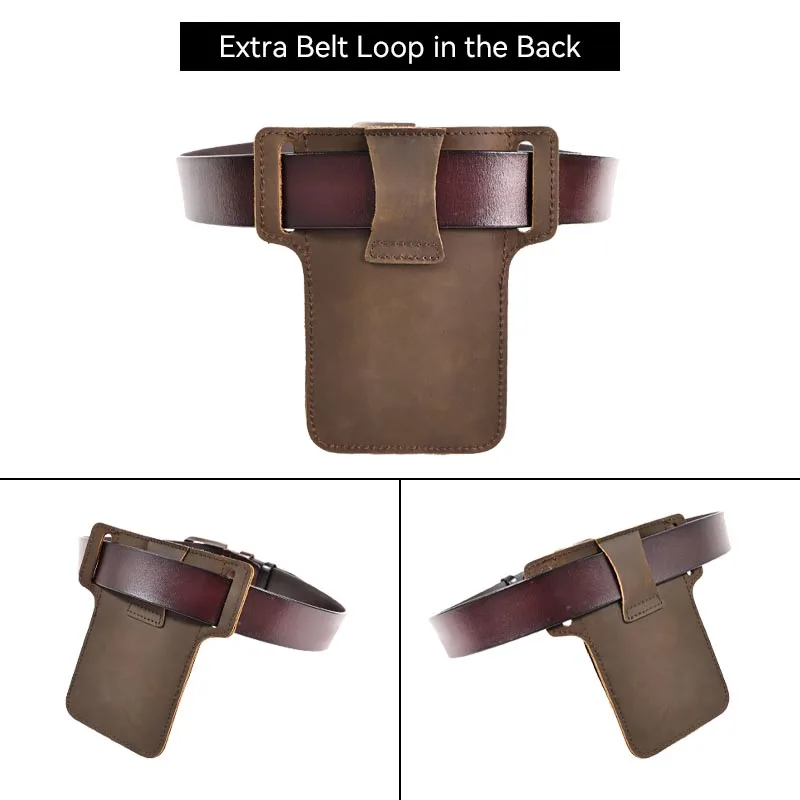 Elegant Genuine Leather Belt Holster and Waist Pack