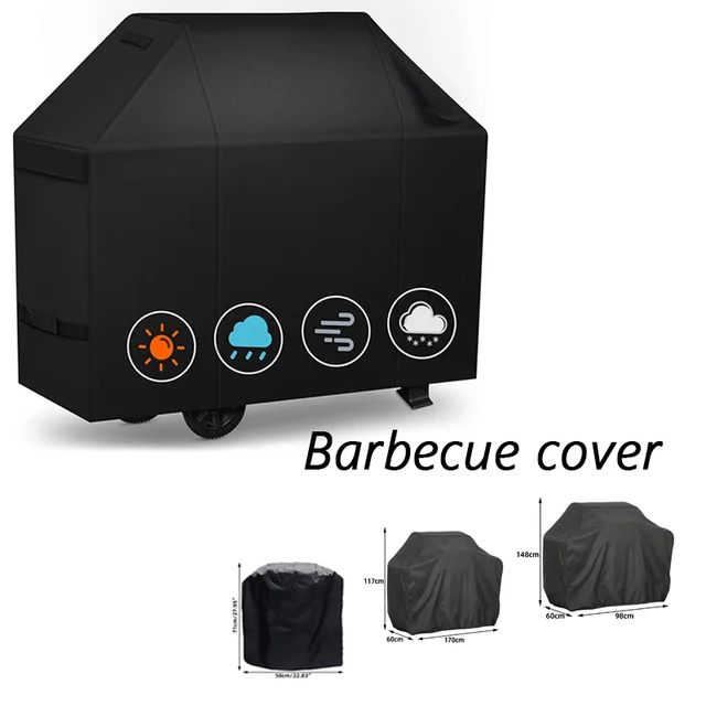 Bbq Grill Burkolat Kültéri Por Vízálló Barbecue Fedelet Kerek Nagy Teherbírású Gázrács Borító