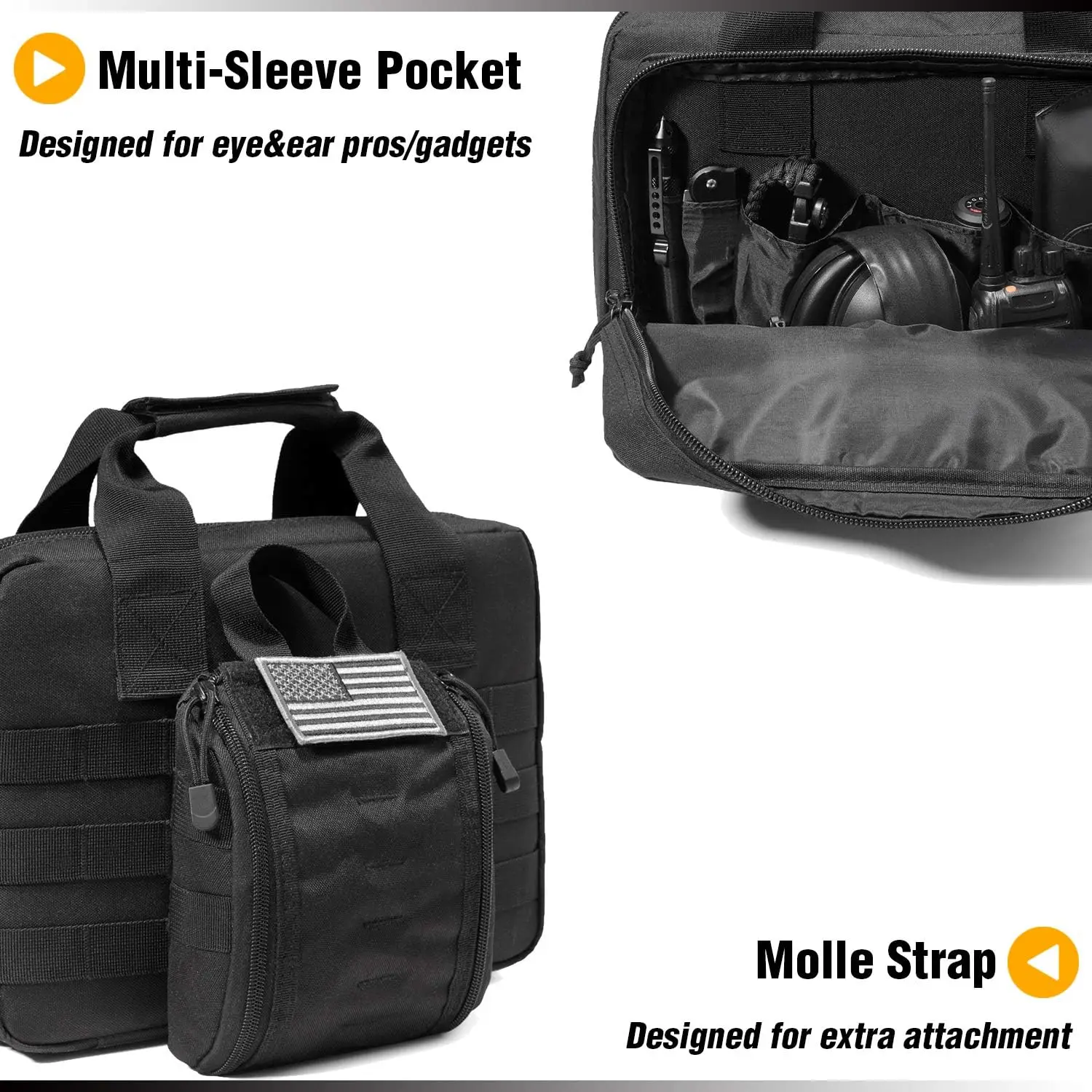 Large Molle Bag for Gun Concealed Carry Pistol Case Outdoor Shoulder Handbag EDC Pouch Magazine Holder Shooting Hunting Pack 5