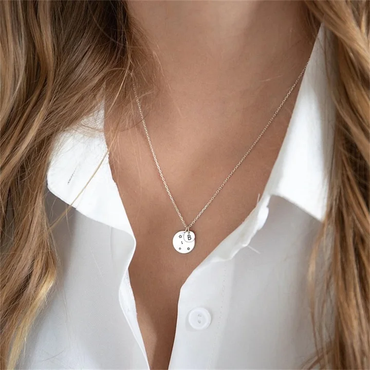 EMANCO Laser Engraved Custom Heart Necklace Pattern Logo Stainless Steel Popular Necklace for Women Men Bijoux Gift