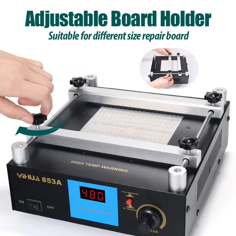 YIHUA 853A SMD BGA Rework Soldering Station Preheating Desoldering Welding Tools PCB Holder Rework Soldering Station Bottom Heat soldering tool,soldering station,welding tool,desoldering station