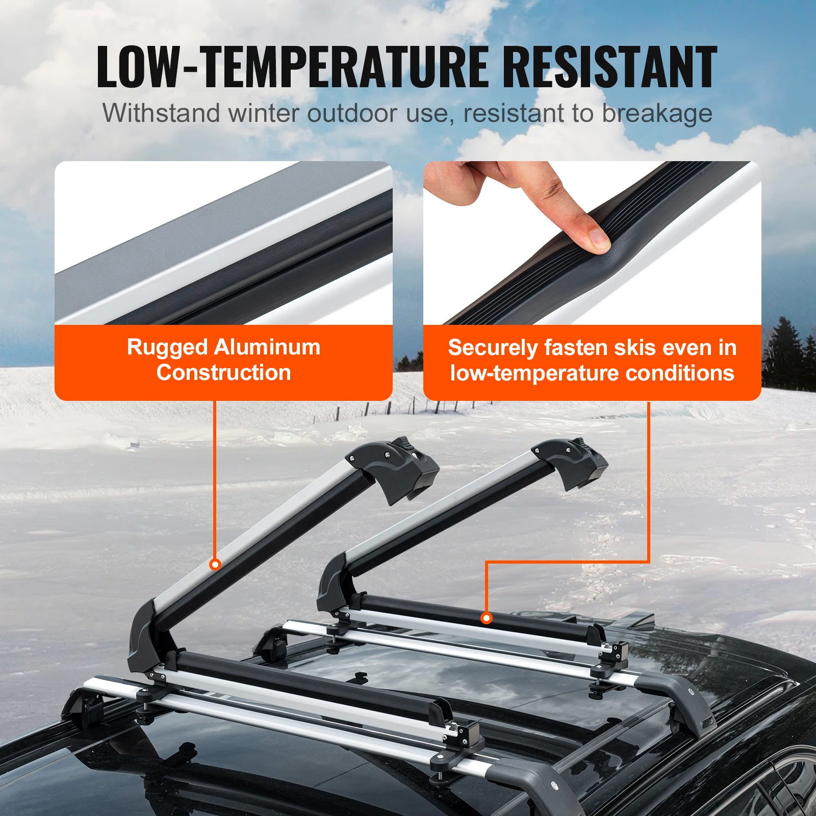 SucceBuy Ski and Snowboard Roof Rack 31.7in Universal Ski Rack for Car Roof Fit Most Crossbars Carry up to 6 Pairs of Snowboards