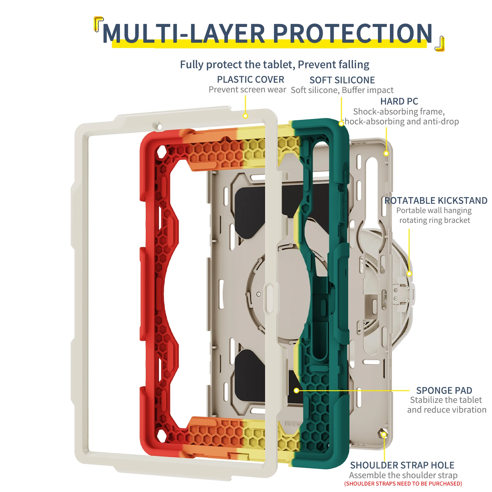 Capa de Armadura Giratória para Crianças Capa para Samsung Galaxy Tab s7 s8 s9 Plus fe Ultra Sm-t970 T730 X800 X900 X810 X610 X910 - Imagem 2